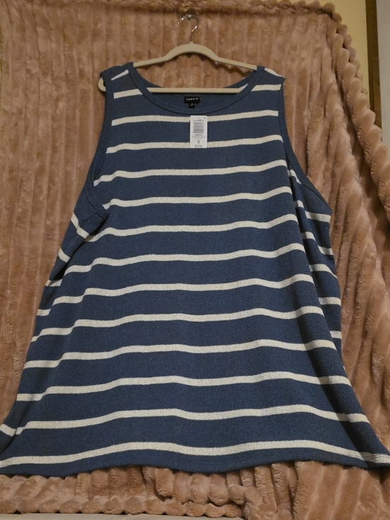 torrid Tops - Torrid Navy and White Striped Sleeveless Sweater Tank